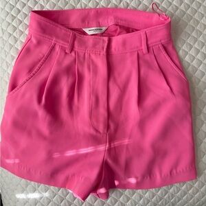 Amanda Uprichard Pink High Waist Shorts